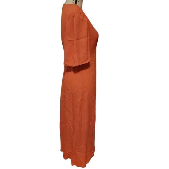 Chelsea 28 Ladies Coral Midi Twist Front Dress - Size Medium - Picture 4 of 10